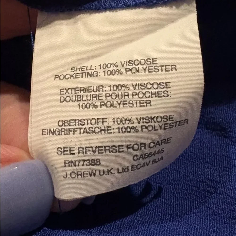 J. Crew Blue Easy Tunic Crepe Sleeveless‎ Dress Women’s Size Small (1370) - Picture 5 of 5